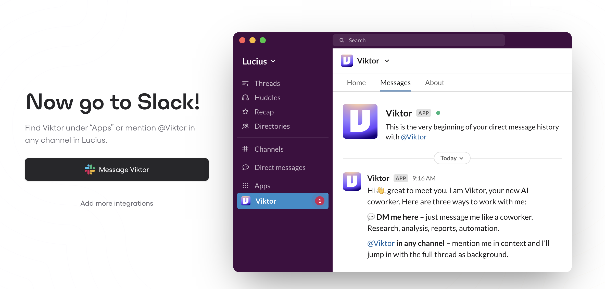 L'arrivée de Viktor dans le workspace